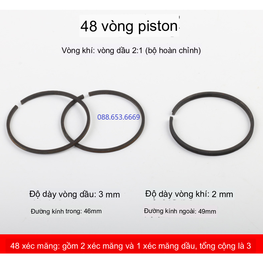 Bộ vòng bạc hơi máy nén khí 48 mm / Bạc hơi 48 / Séc măng
