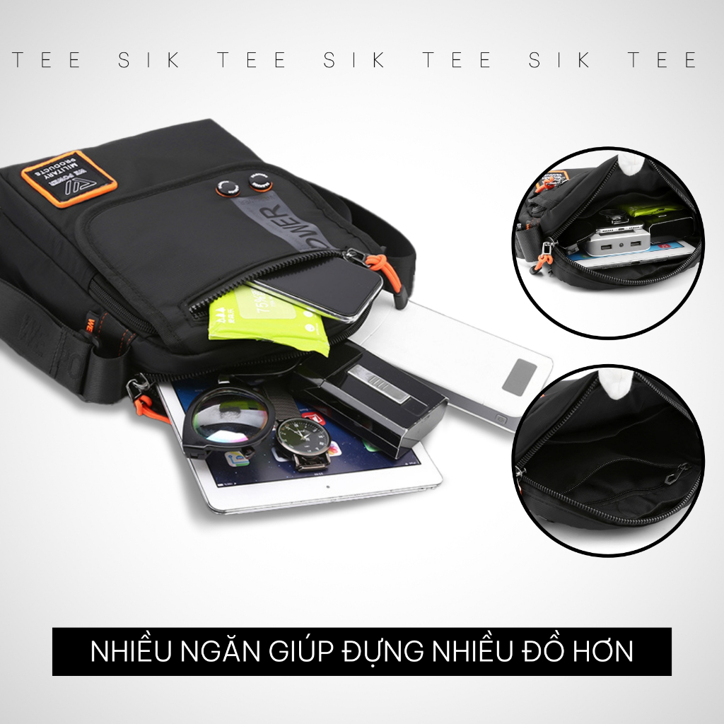 Túi đeo chéo nam TEE SIK CHỐNG NƯỚC túi đeo chéo nhiều ngăn chất liệu Nylon nhiều màu phong cách unisex nhiều ngăn TS54