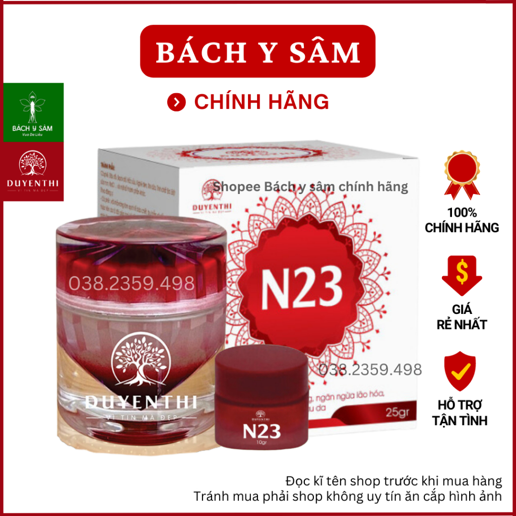 Kem N23 Duyên Thị Dưỡng Ẩm Trắng Da Mờ Nếp Nhăn 10gr 25gr (Kem dưỡng bạch khiết hương bách y sâm 2023)