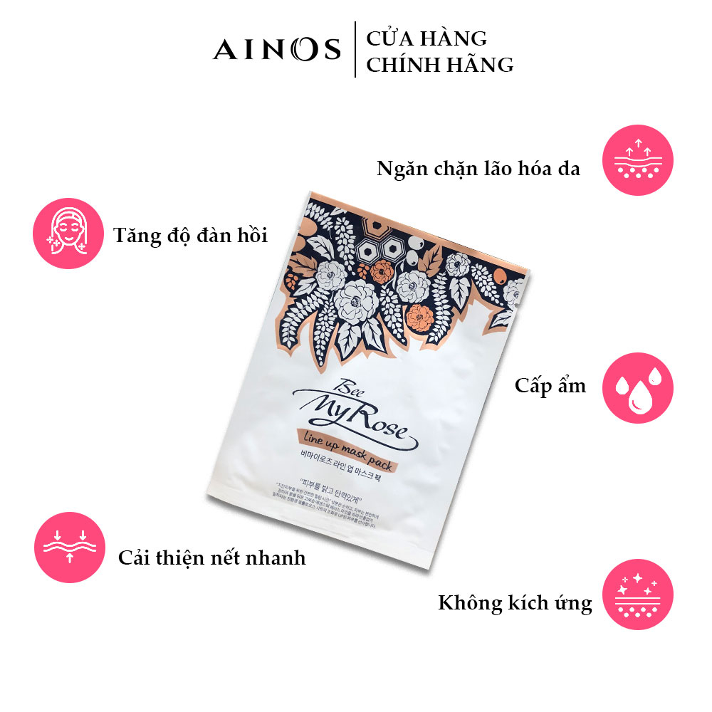 Combo Mặt Nạ Hoa Hồng và Trà Đen Bee My Rose - Ainos