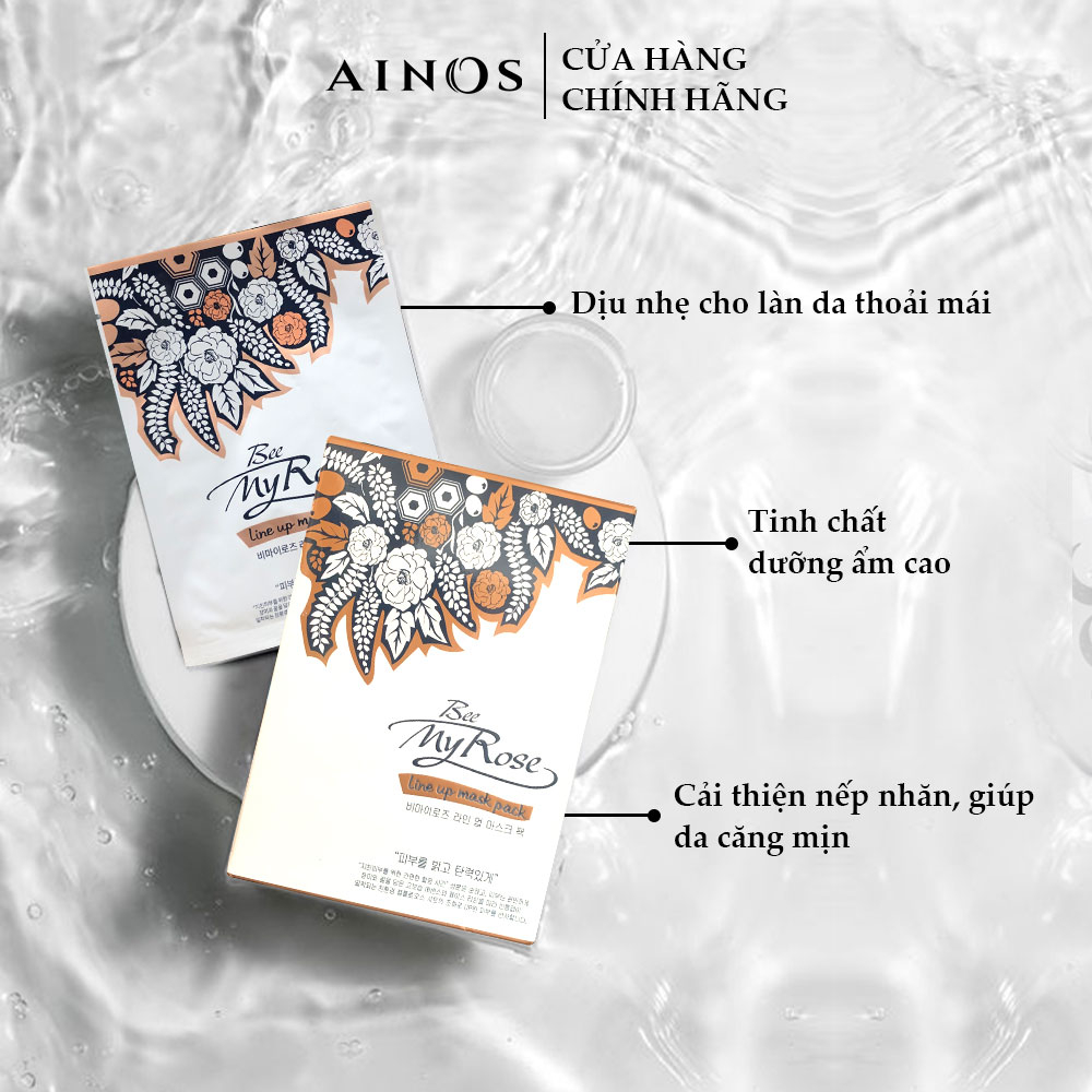 Combo Mặt Nạ Hoa Hồng và Trà Đen Bee My Rose - Ainos