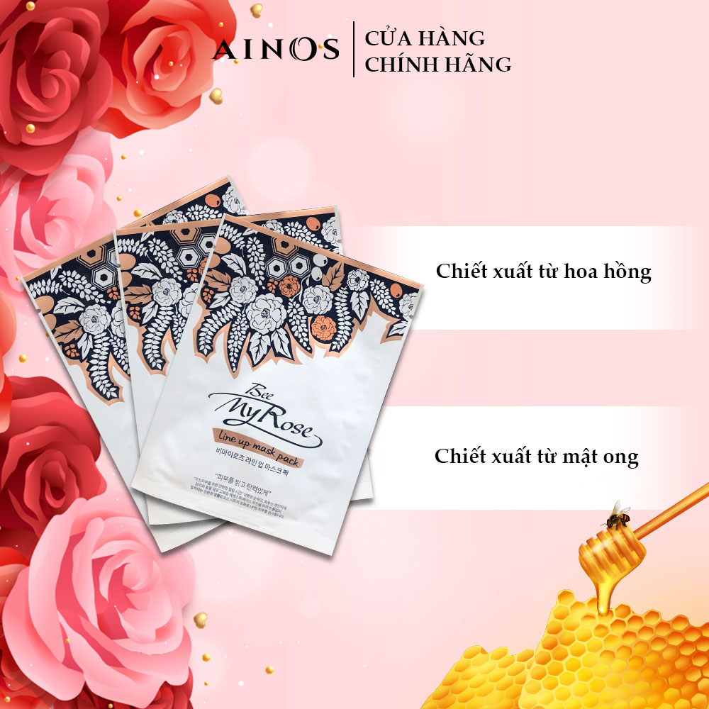 Combo Mặt Nạ Hoa Hồng và Trà Đen Bee My Rose - Ainos