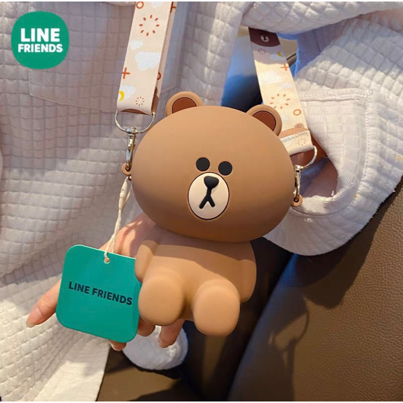 Túi đeo chéo silicon Brown