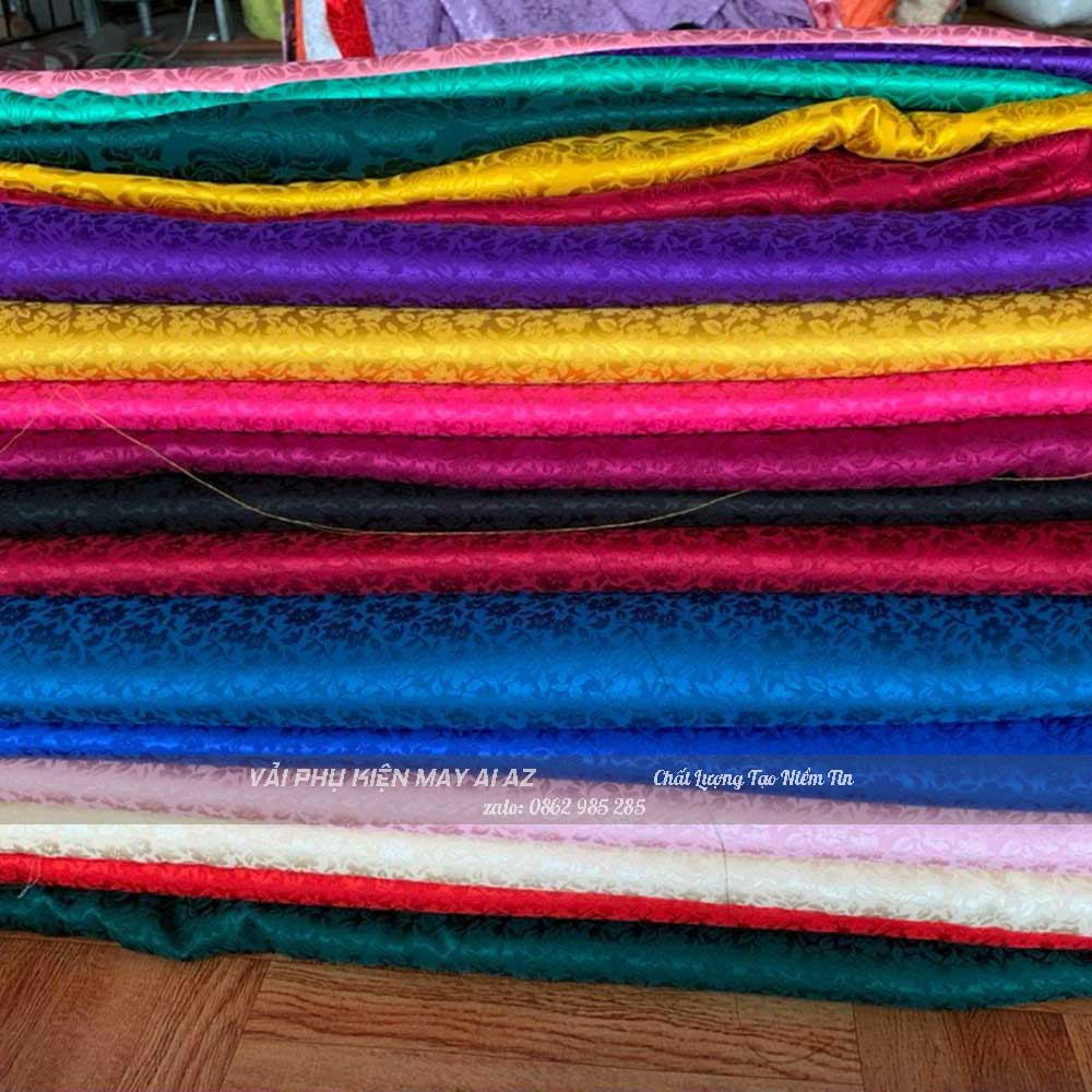 Vải Lụa Gấm Tơ lá May Áo Dài