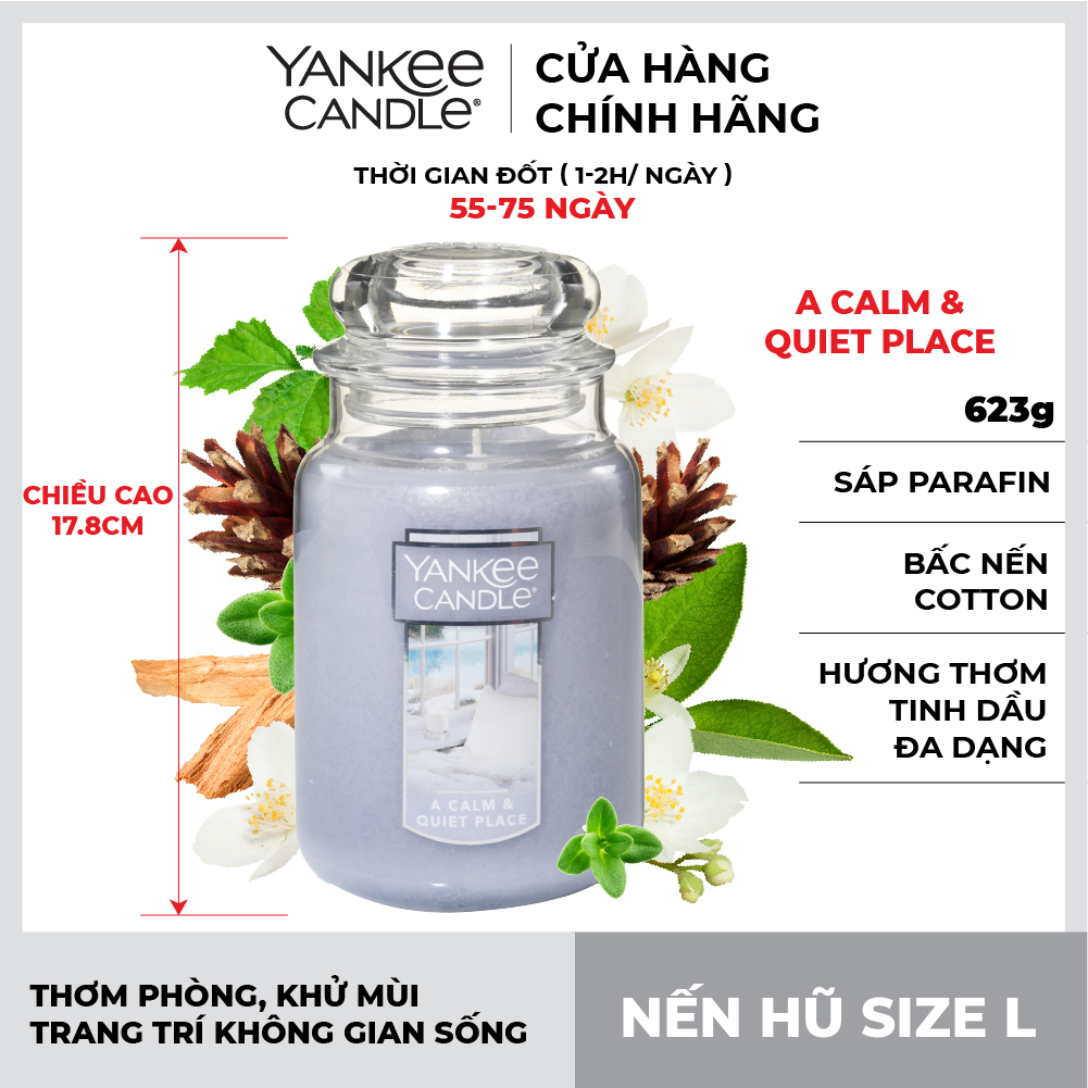 Nến hũ Yankee Candle size L - A Calm & Quiet Place (623g)