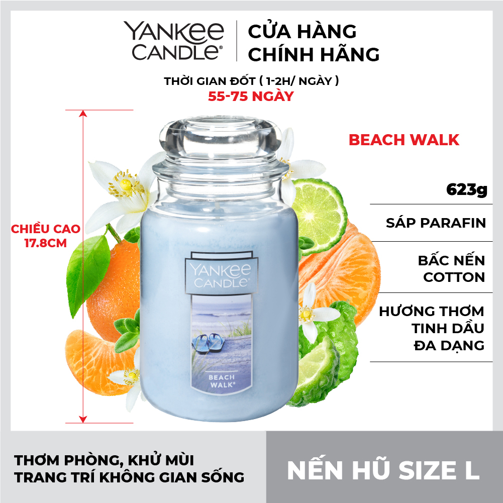 Nến hũ Yankee Candle size L - Beach Walk (623g)