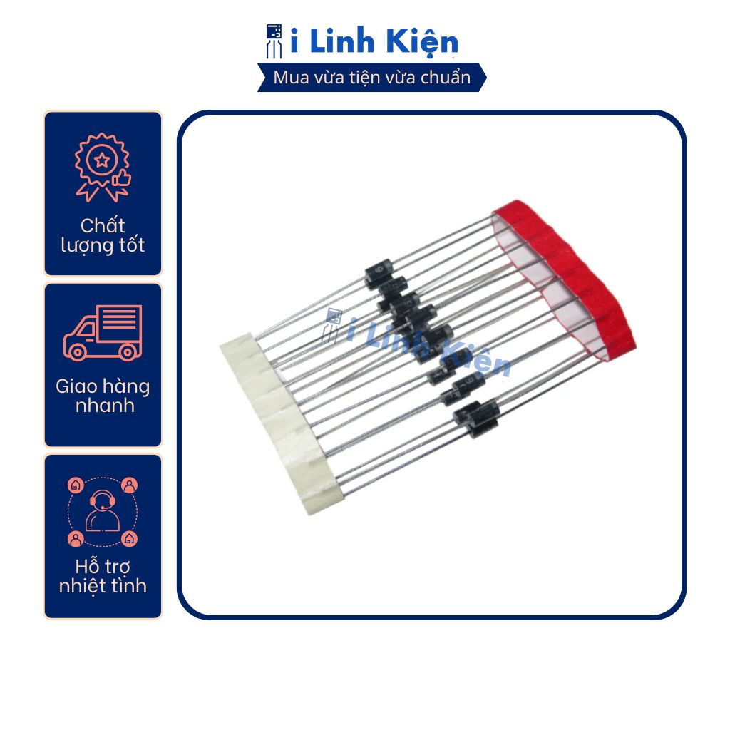 1N5819 Diode Schottky 1A 40V DO-41 túi 10 con