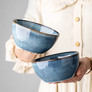 Bát chén gốm sứ xanh hỏa biến Sydney Blue đựng cơm, canh, soup