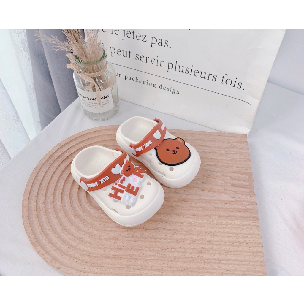 Dép Sục Cross Gấu Nâu Gấu Hồng Siêu Dễ Thương Cho Bé, Sandal Cho Bé Size 130-190 Hey Susie G1253