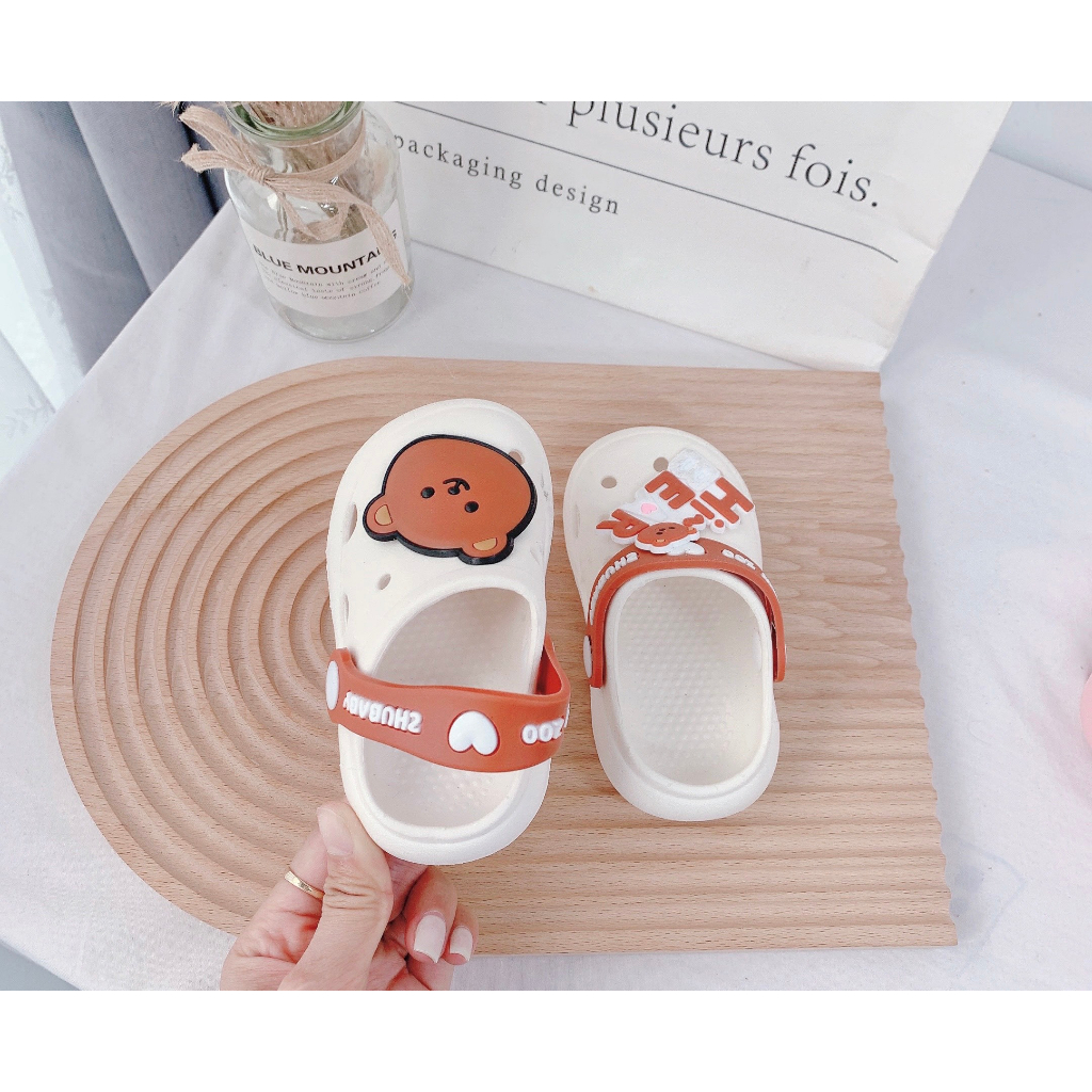 Dép Sục Cross Gấu Nâu Gấu Hồng Siêu Dễ Thương Cho Bé, Sandal Cho Bé Size 130-190 Hey Susie G1253