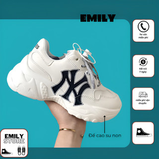 Giày thể thao nam nữ mlb ny đen đế độn đẹp