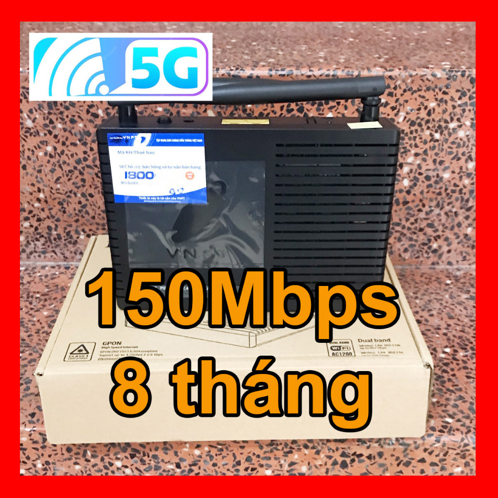 Modem Wifi VNPT 5G kèm 8 tháng dùng internet 150Mbps (quận nội thành)