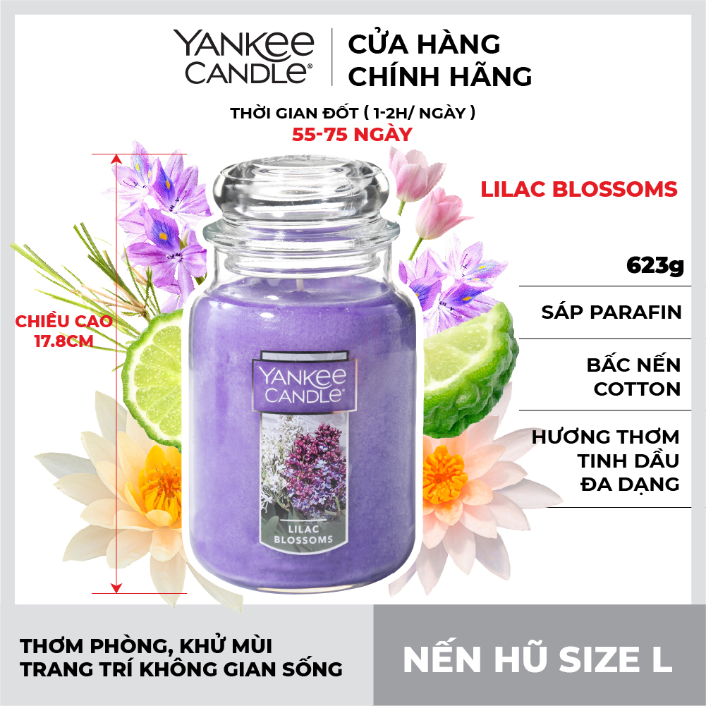 Nến hũ Yankee Candle size L - Lilac Blossom (623g)