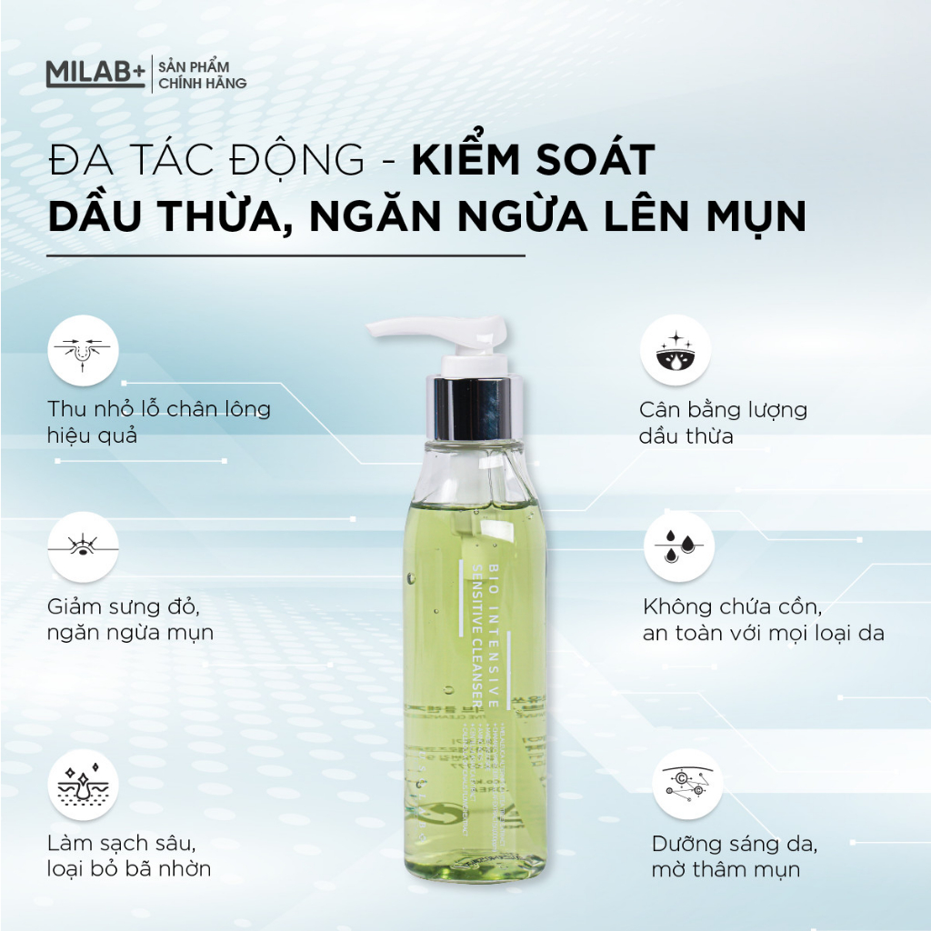 Sữa rửa mặt da dầu mụn Usolab, giúp thu hẹp lỗ chân lông, giảm mụn thâm 150ml - MILAB