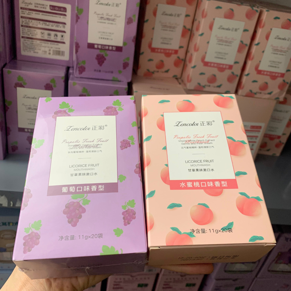 Nước súc miệng dạng gói 10ml, mang theo tiện lợi, răng trắng sáng, hơi thở thơm mát sạch sẽ, hương trái cây