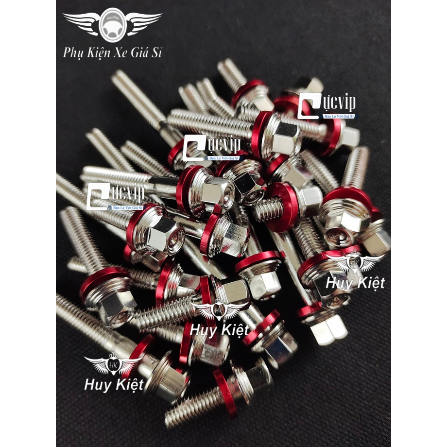 Bộ Ốc Lốc Máy Salaya THÁI (PRO) Tặng Kèm Lông Đền Nhôm Đỏ Gắn Cho Mọi Dòng Xe