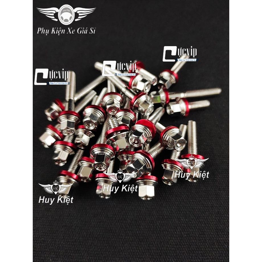 Bộ Ốc Lốc Máy Salaya THÁI (PRO) Tặng Kèm Lông Đền Nhôm Đỏ Gắn Cho Mọi Dòng Xe