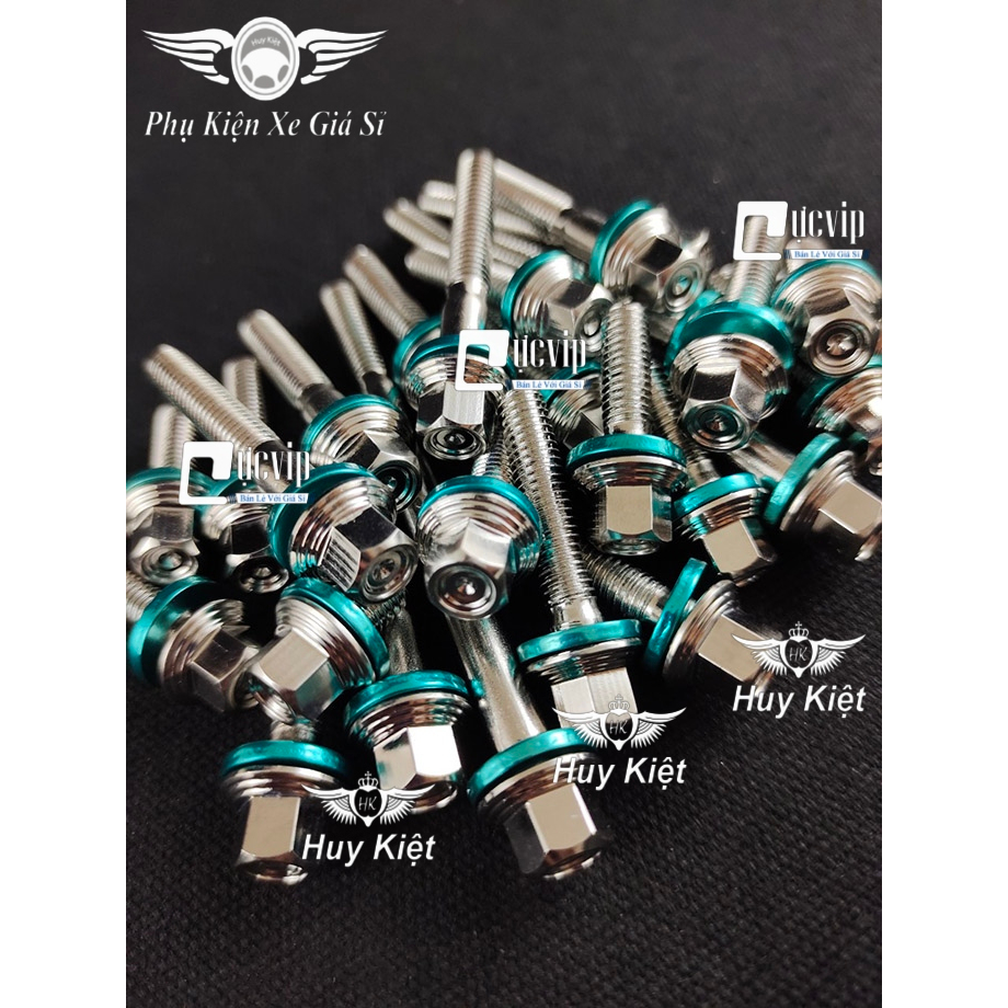 Bộ Ốc Lốc Máy Salaya THÁI (PRO) Tặng Kèm Lông Đền Nhôm Xanh Lục Bảo Gắn Cho Mọi Dòng Xe