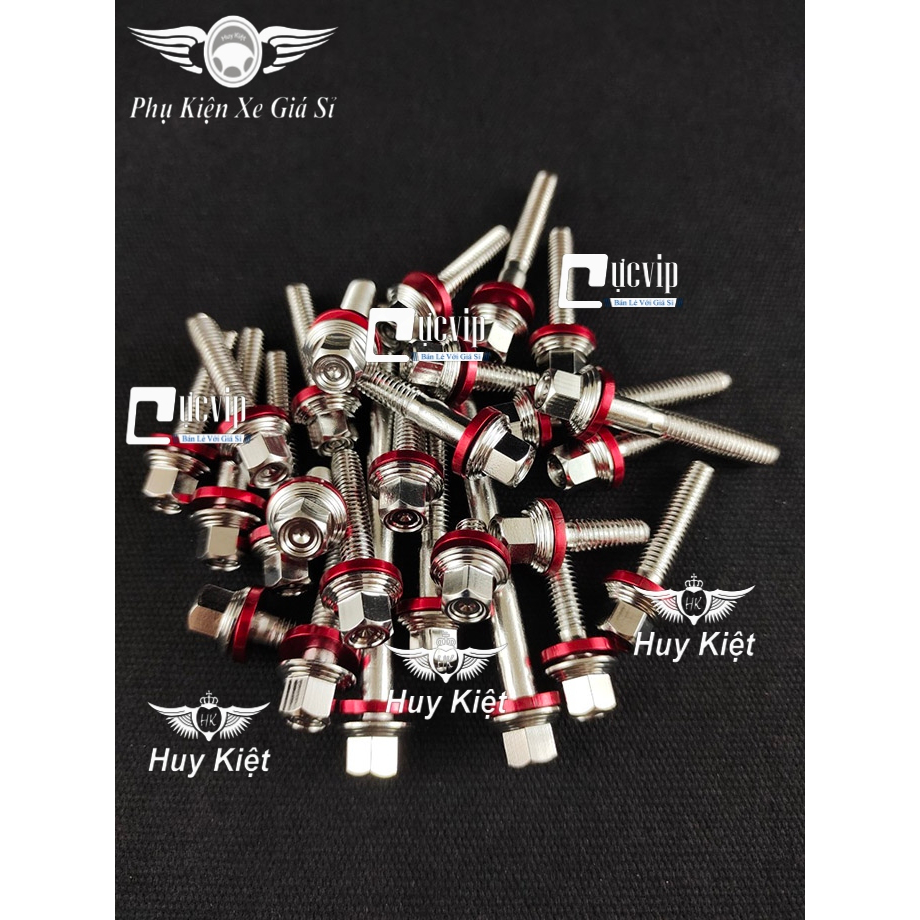 Bộ Ốc Lốc Máy Salaya THÁI (PRO) Tặng Kèm Lông Đền Nhôm Đỏ Gắn Cho Mọi Dòng Xe