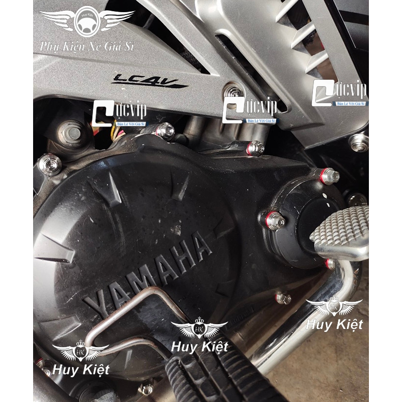 Bộ Ốc Lốc Máy Salaya THÁI (PRO) Tặng Kèm Lông Đền Nhôm Đỏ, Xanh Gắn Cho Mọi Dòng Xe