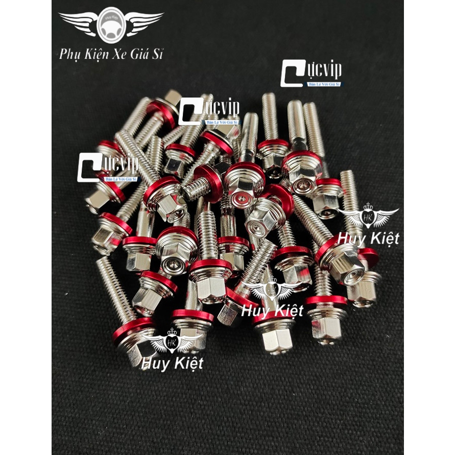 Bộ Ốc Lốc Máy Salaya THÁI (PRO) Tặng Kèm Lông Đền Nhôm Đỏ Gắn Cho Mọi Dòng Xe