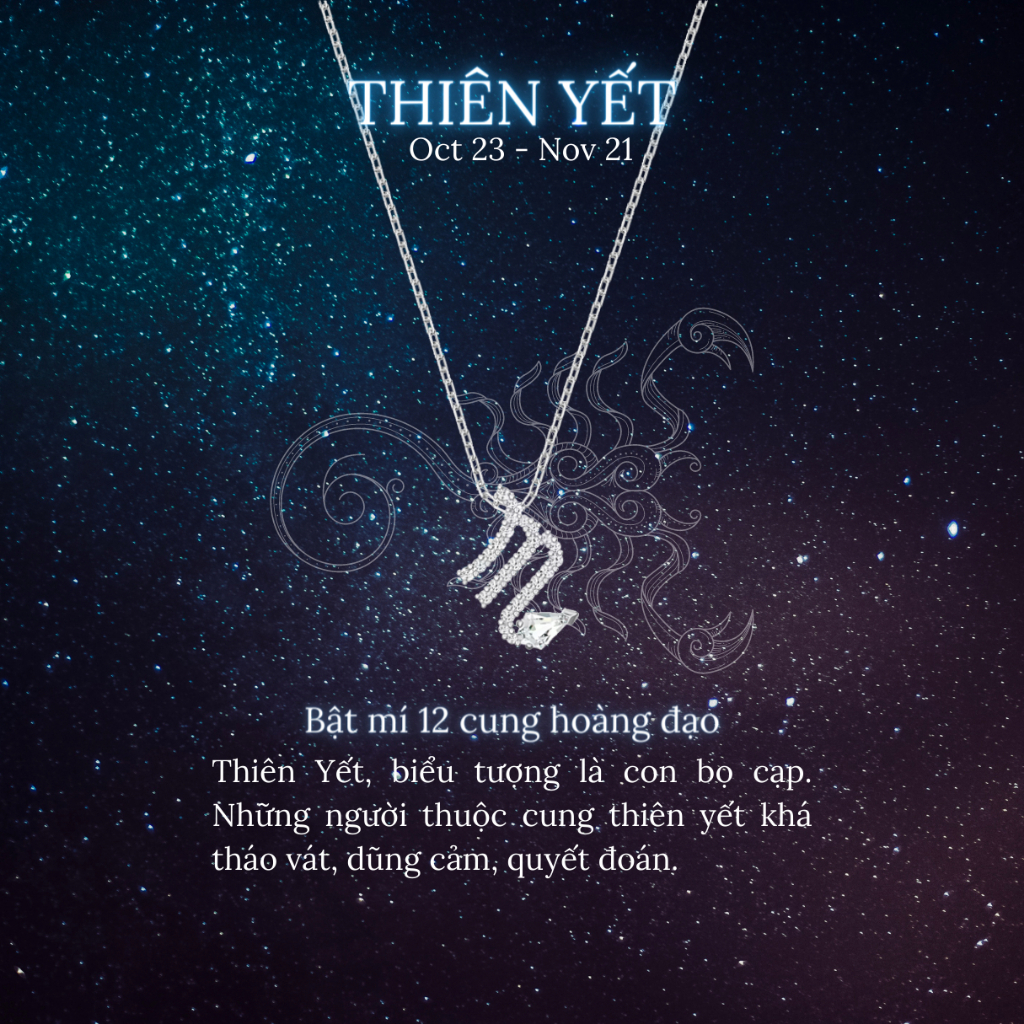 Dây chuyền bạc 12 cung hoàng đạo CDE Zodiac Pendant Necklace Silver