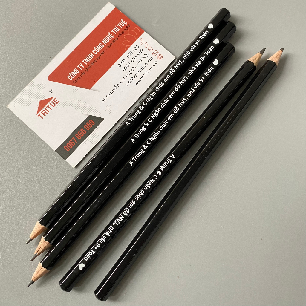 Bút chì 2B màu đen in ấn theo yêu cầu làm quà tặng, bút sử dụng trong các kì thi