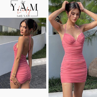 [  Lady Y.A.M ] Đầm cổ V hở lưng Sexy Nhún Che Bụng Mùa Hè Cho Nữ 2023
