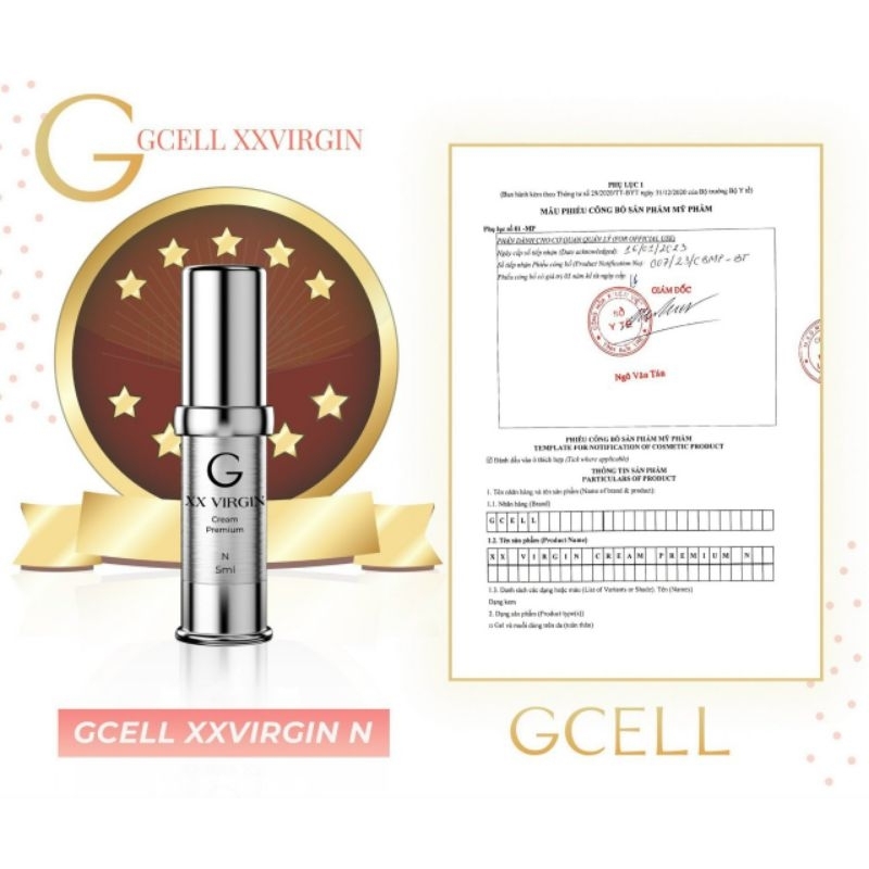Kem dưỡng hồng nhũ hoa và bikini XX VIRGIN  GCELL loại 5ml và 15ml