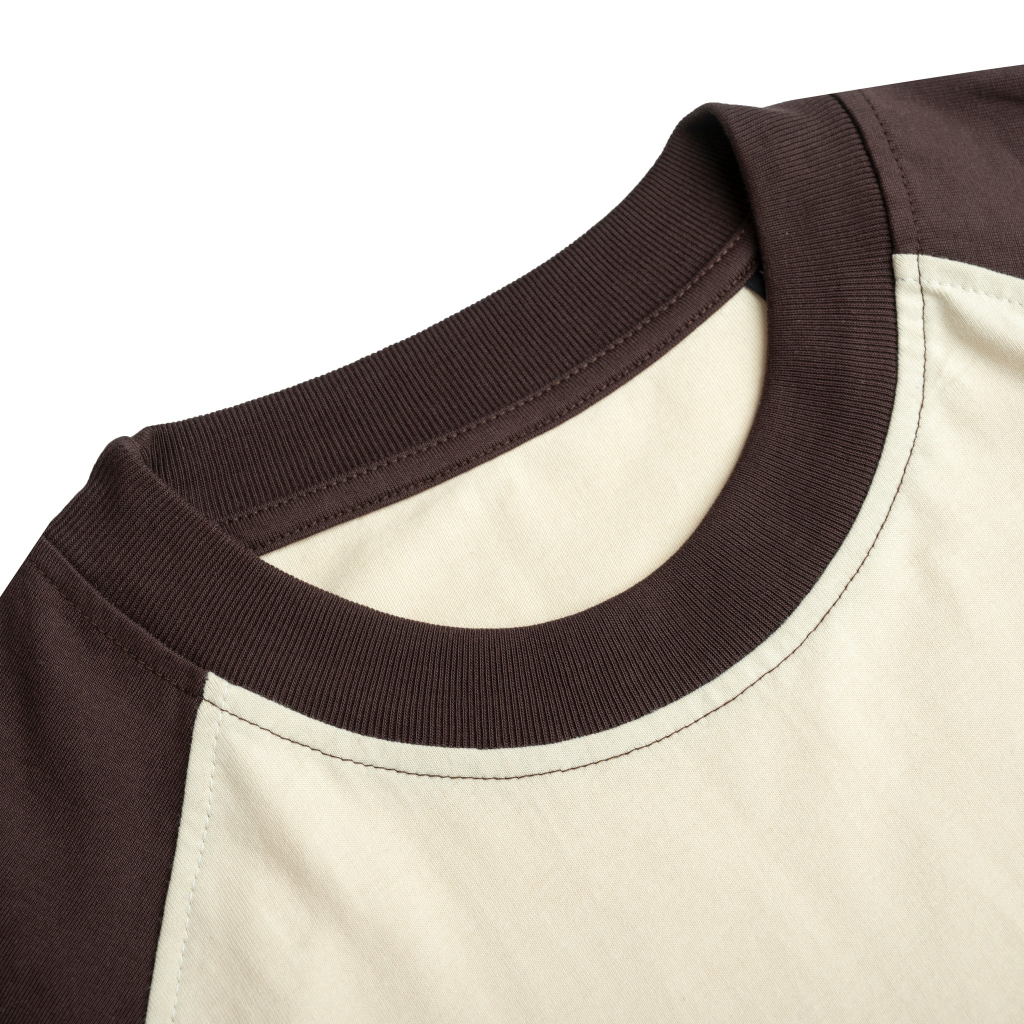 Áo Thun Trơn Raglan LeeUni Nam Nữ Form Rộng, In Hình Brand Name, Chất Vải Cotton 100% AT48