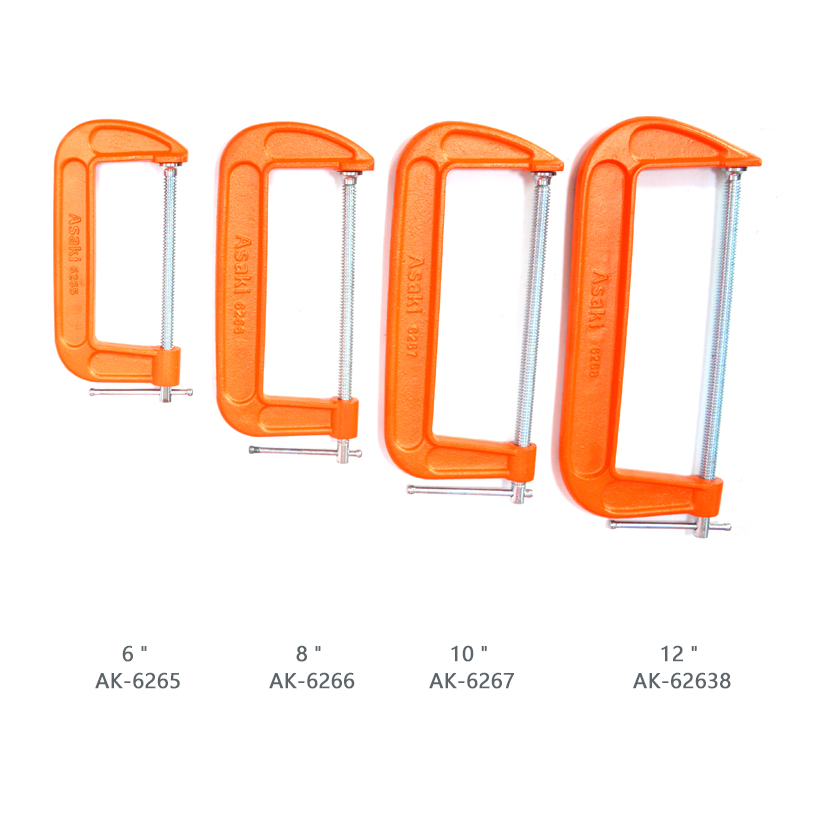 Vam cảo chữ C 2inch/50mm Asaki AK-6260 đủ bộ Vam cảo chữ G từ 5 cm - 20 cm