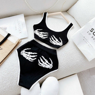 Bikini 2 mảnh ,đồ bơi nữ , áo tắm hoạ tiết bàn tay hot hit