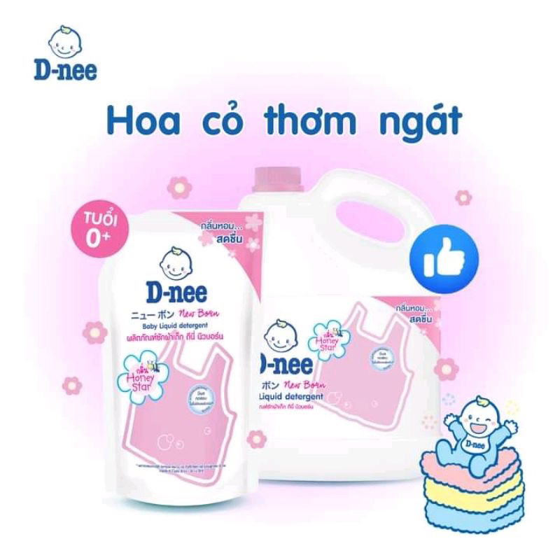 Nước giặt xả dnee dạng túi 1.4L an toàn cho làn da của em bé