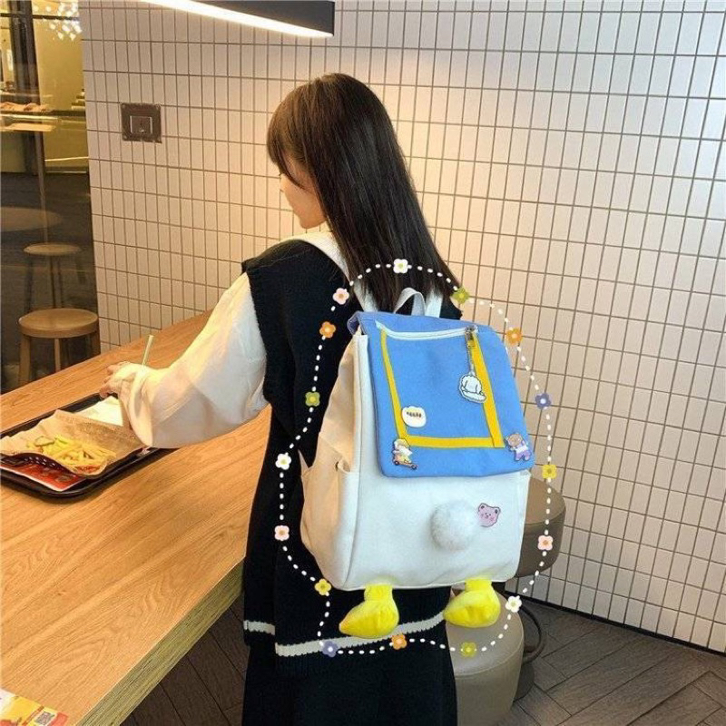 Ba lô con vịt Donal Duck hoạt hình  phong cách uzzang  Hàn Quốc