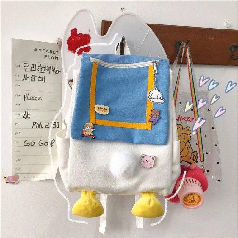 Ba lô con vịt Donal Duck hoạt hình  phong cách uzzang  Hàn Quốc