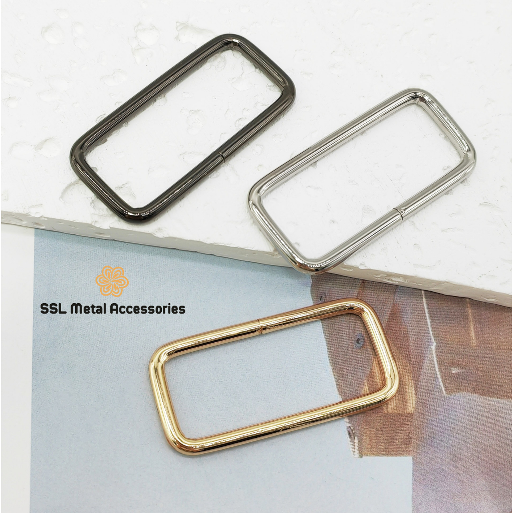 Khoen kim loại chữ nhật - phụ kiện thời trang mới màu vàng/bạc/xám đen - buckle JLY-0015 13mm/16mm/19mm/26mm/33mm/40mm/5