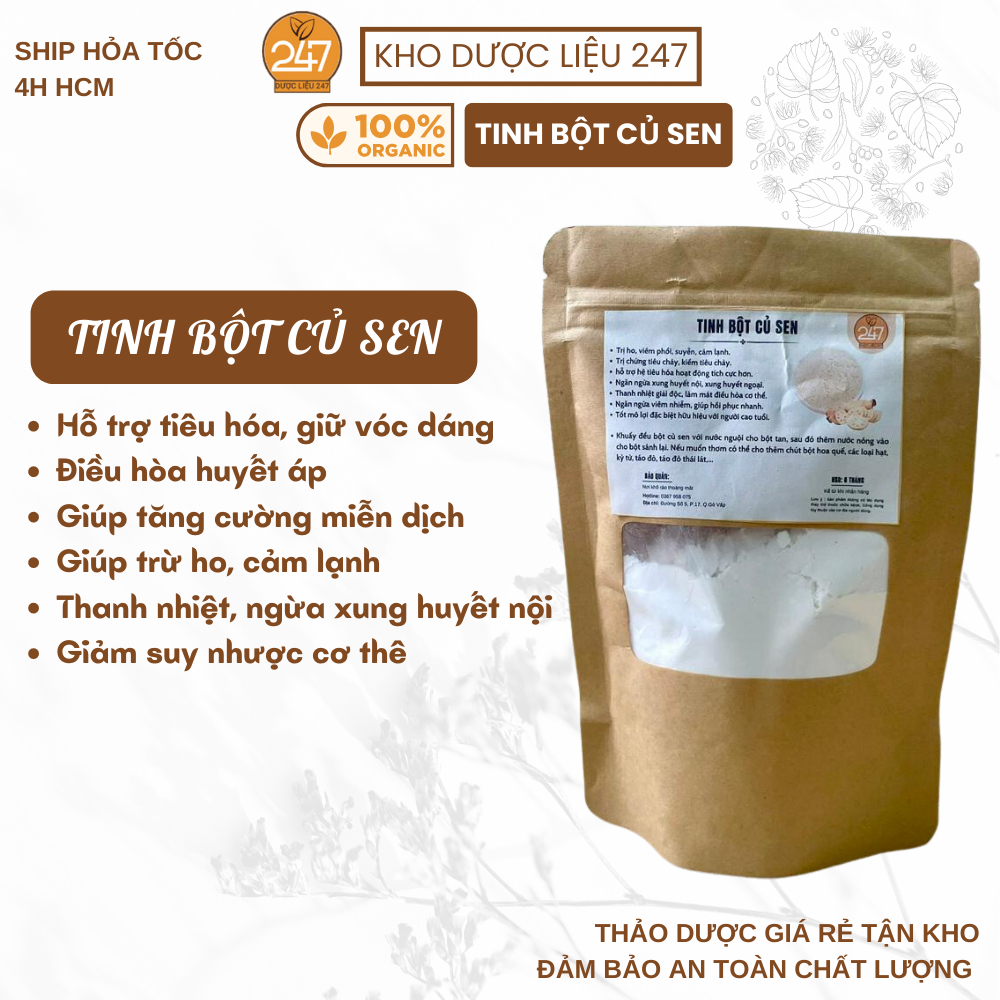 100g, 200g Tinh Bột Củ Sen (Hàng Mới, Khô, Sạch) - Giúp Trẻ Hóa Làn Da, Giảm Ho Cảm Lạnh , Hỗ Trợ Giảm Cân