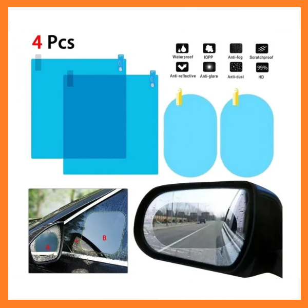 Miếng dán chống bám nước gương chiếu hậu ô tô. SET 4 Miếng Dán Gương Kính Ô tô Xe Máy phủ Nano Đi Mưa