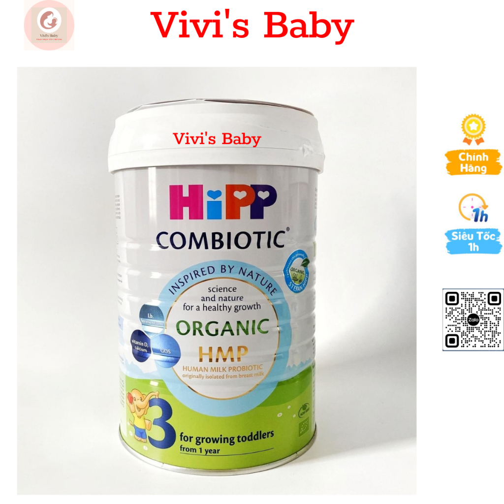 Sữa HiPP 3 Organic Combiotic 800g hỗ trợ tiêu hóa và tăng chiều cao Date 2024 - 1 Đổi 1 Nếu Lỗi NSX
