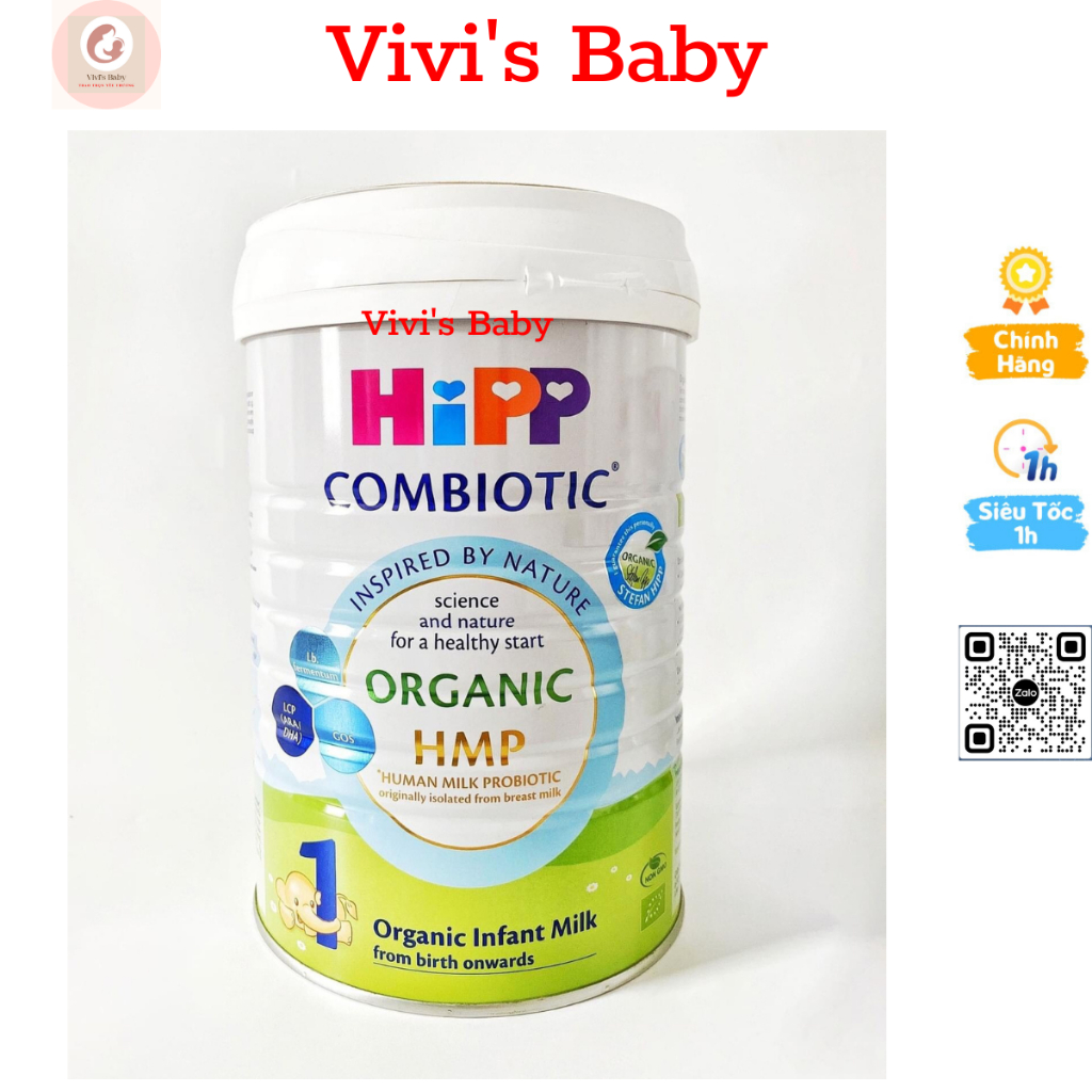 Sữa HiPP 1 Organic Combiotic 800g bổ sung DHA trực tiếp Date 2024 - 1 Đổi 1 Nếu Lỗi NSX