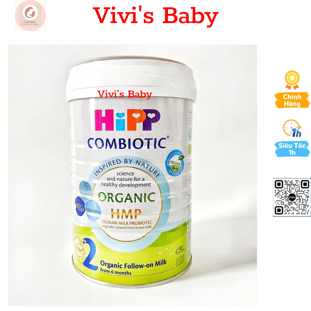 Sữa HiPP 2 Organic Combiotic 800g bổ sung DHA trực tiếp Date 2024 - 1 Đổi 1 Nếu Lỗi NSX