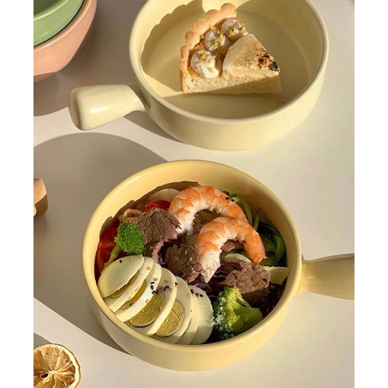 Tô sứ có tay cầm bảng màu pastel Hàn Quốc Bonmi Decor