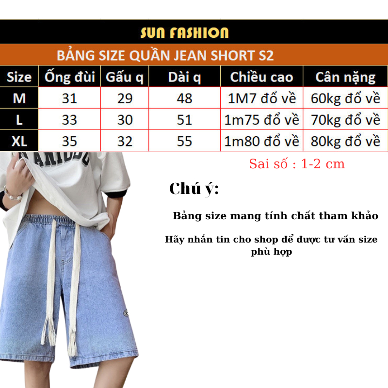 Quần jean short nam nữ Unisex S2