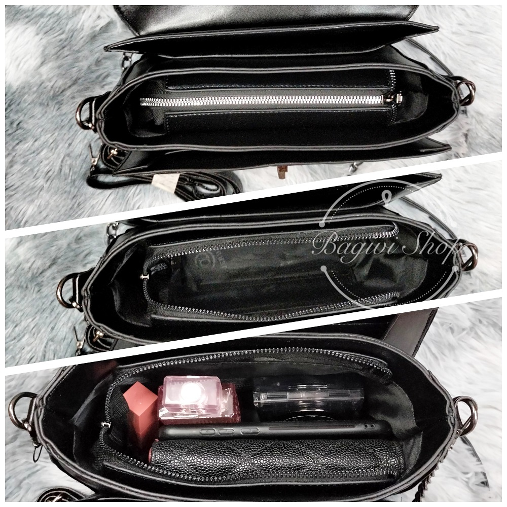 TÚI XÁCH NỮ TRẺ TRUNG Ô TRÁM KHÓA CÀI SIZE 24 SIÊU ĐẸP – Bagivi S17