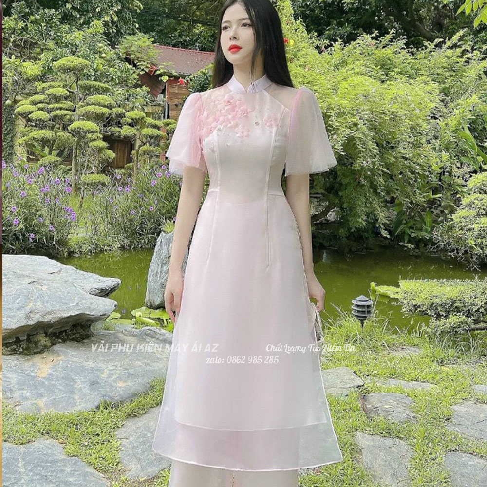 Vải Tơ Sống Thêu Hoa