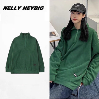 [Sẵn] Áo nỉ dài tay [1721030] Nelly Heybig cổ khoá kéo form rộng dành cho nam và nữ supeeon 39 20