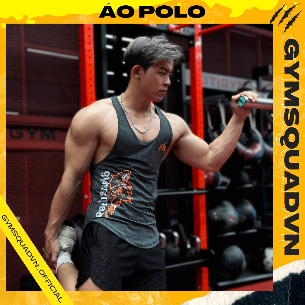 Áo beast me nam chất vải cao cấp co giãn Gymsquad áo tanktop thời trang cho nam thể thao năng động.