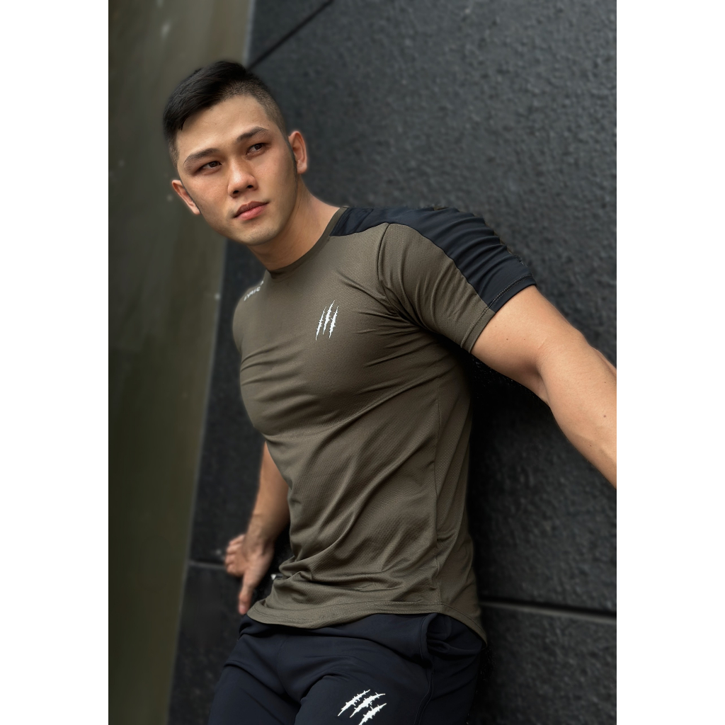 Áo phối vai rêu Gymsquad thấm hút mồ hôi áo thun nam chất vải dày mịn thời trang phong các trẻ trung