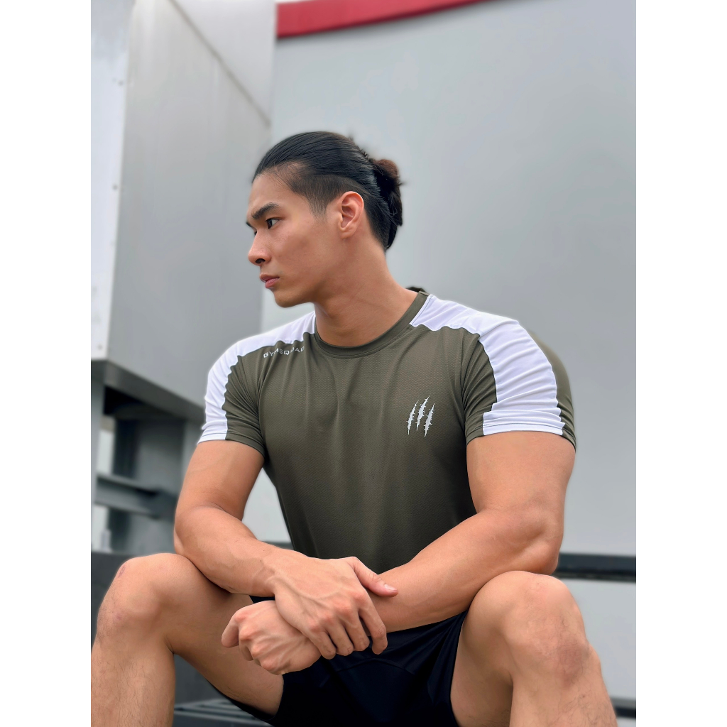 Áo phối vai rêu Gymsquad thấm hút mồ hôi áo thun nam chất vải dày mịn thời trang phong các trẻ trung
