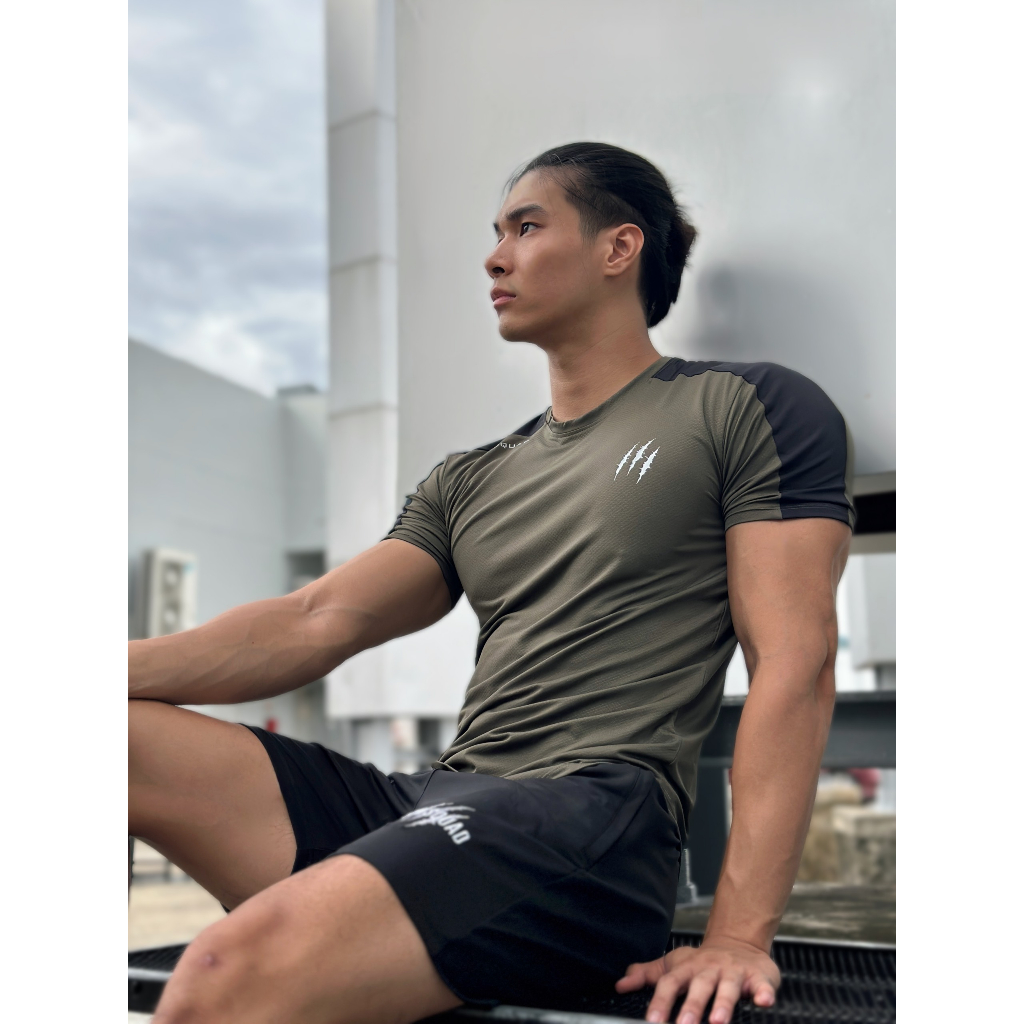 Áo phối vai rêu Gymsquad thấm hút mồ hôi áo thun nam chất vải dày mịn thời trang phong các trẻ trung